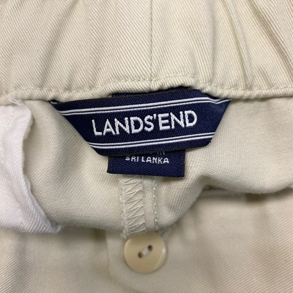 Lands End Womens 18P Khaki High Rise Elastic Waist Pull On Shorts Casual Comfort